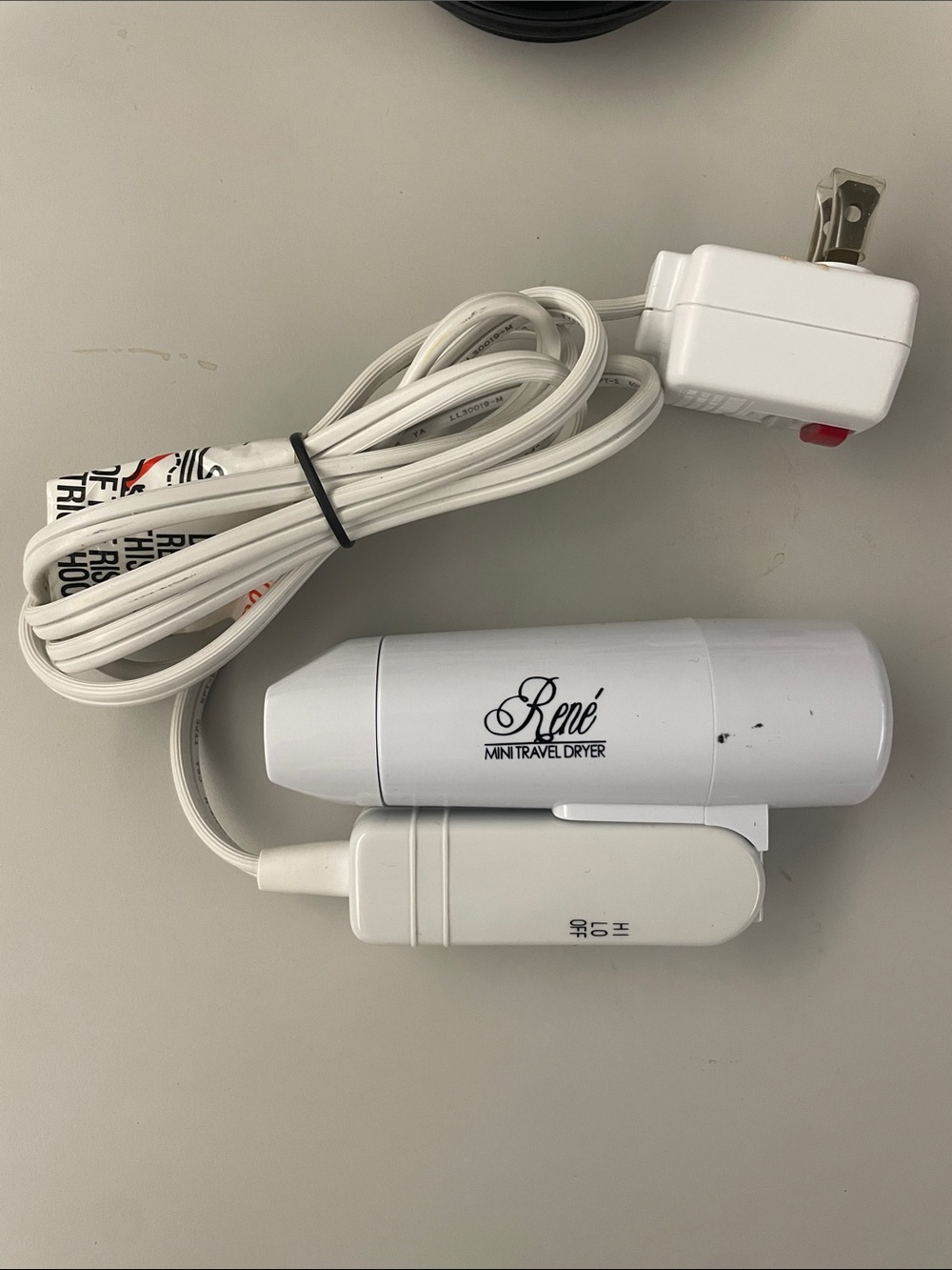White Mini Travel Hair Dryer - Compact Portable Dryer